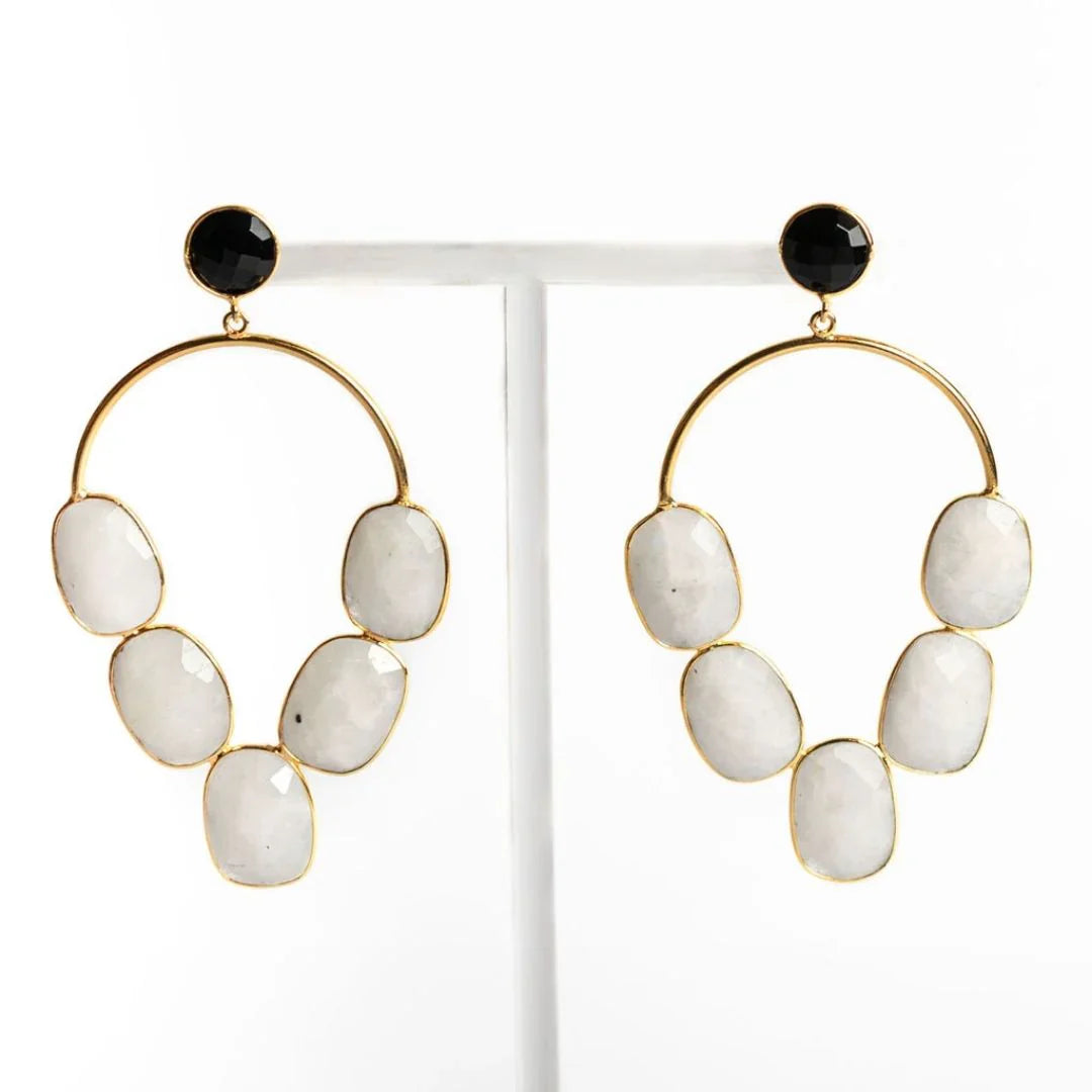 Winton + Waits Gem Chandelier Earring- Moonstone