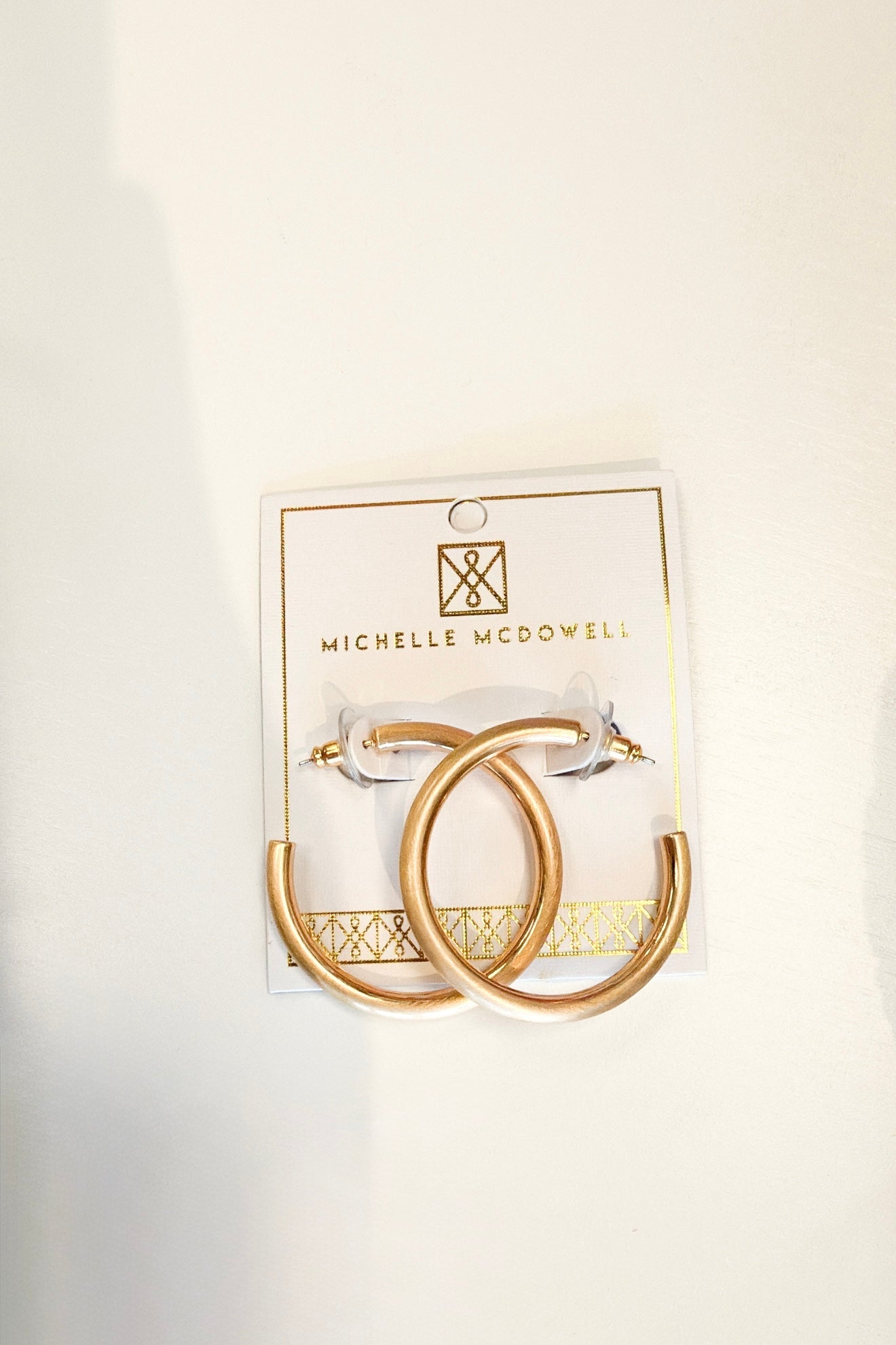 Michelle McDowell - Heather Brushed Gold Hoop Earrings
